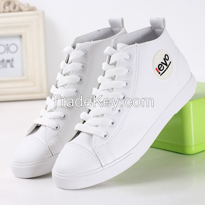 LEYO 2016 spring woman shoes casual shoes pu lace-up sneaker