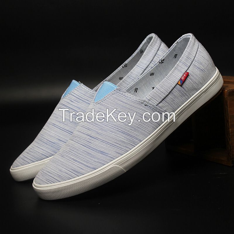 LEYO summer man shoes stripe  casual shoes fashion slip-on sneaker