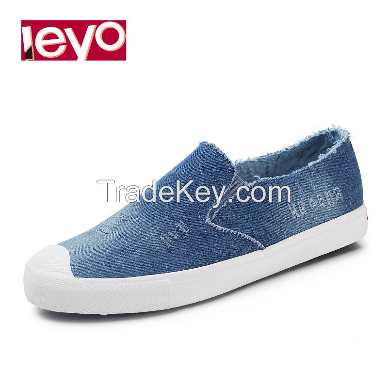 LEYO women casual shoe denim slip-on sneaker