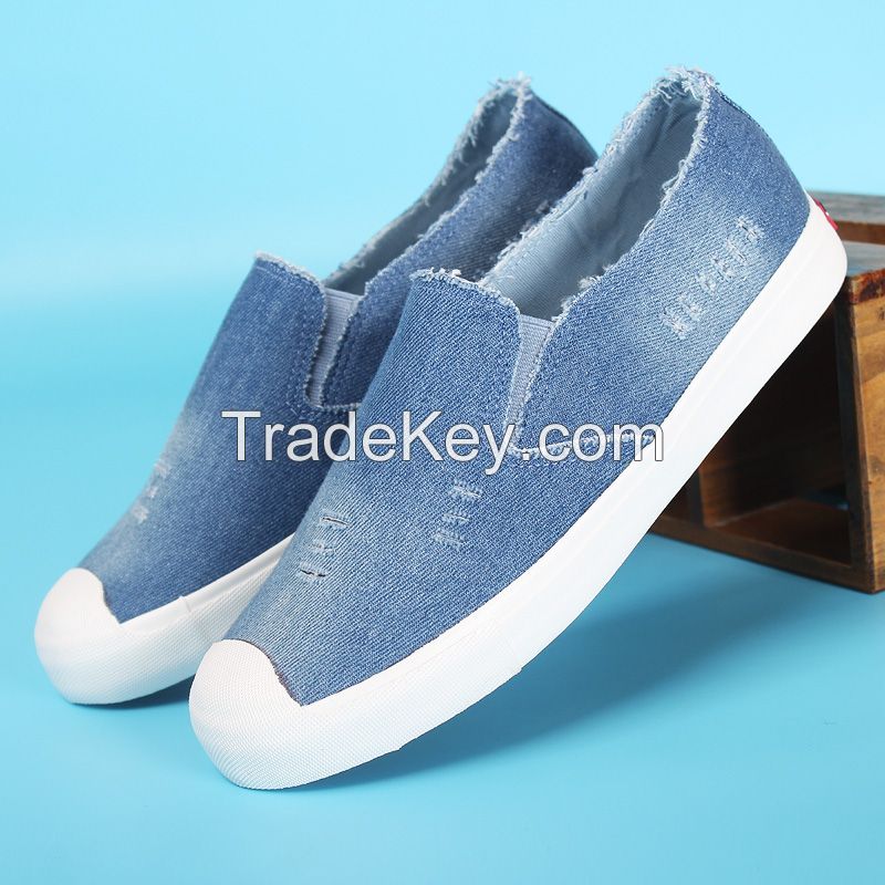 LEYO women casual shoe denim slip-on sneaker