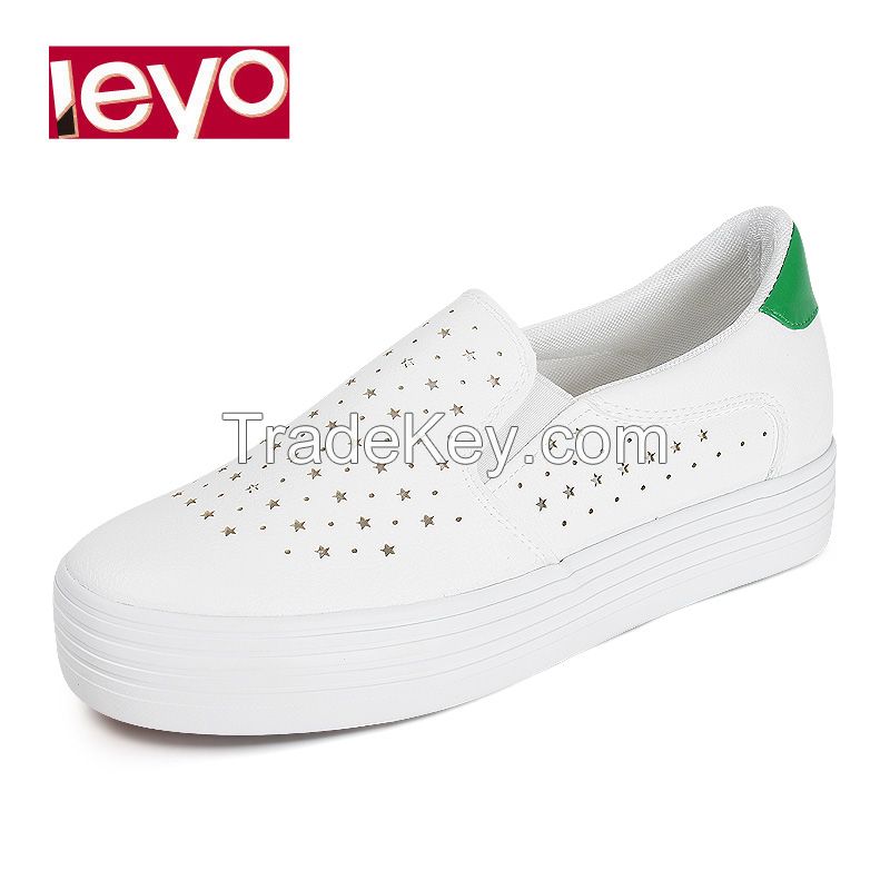 LEYO 2016 SUMMER WOMAN CASUAL SHOES PUNCH PU LACE-UP SNEAKER