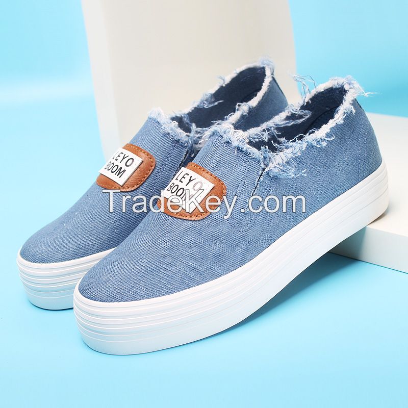 LEYO 2016 SUMMER WOMAN CASUAL SHOES DENIM SLIP-ON SNEAKER