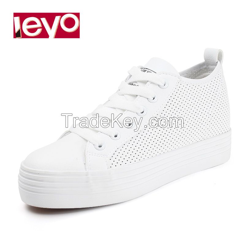 LEYO 2016 SUMMER WOMAN CASUAL SHOES PUNCH PU LACE-UP SNEAKER