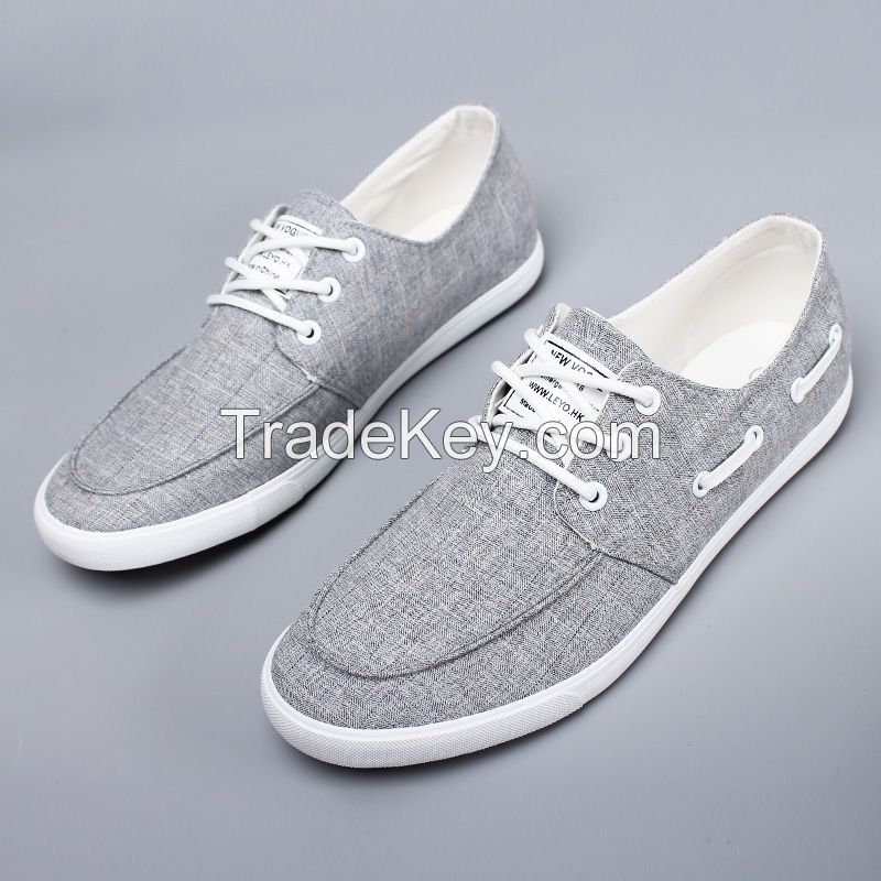 LEYO summer man shoes hemp casual shoes lace-up sneaker