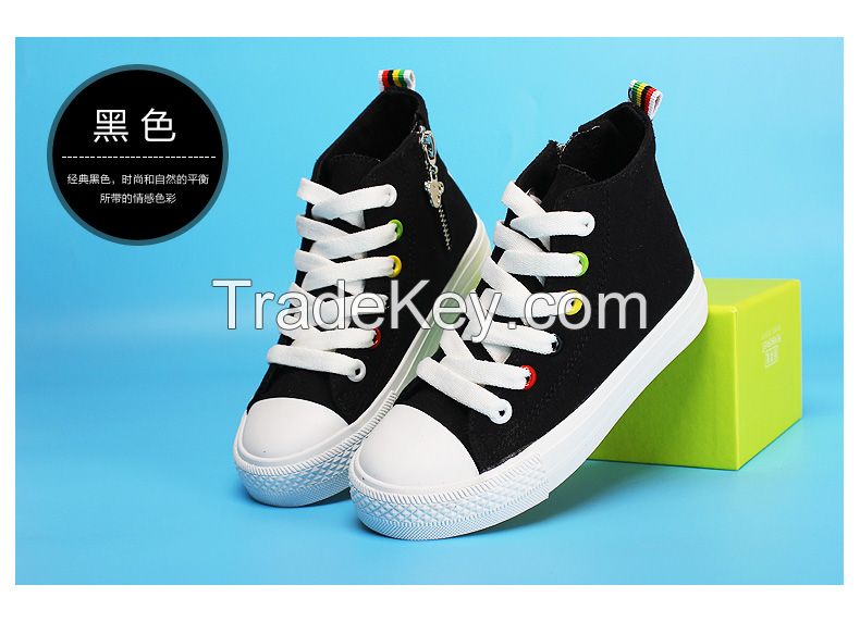 Children Casual Shoes Basic And Classic canvas Girl and Boy Lace-up Sneaker