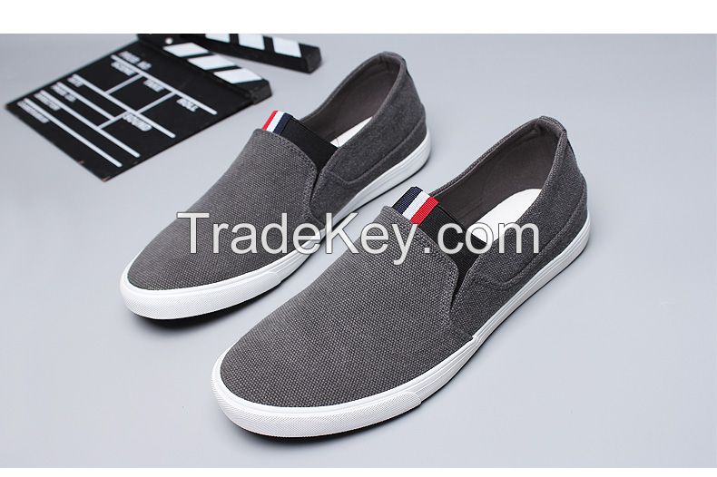 LEYO 2016 summer man shoes solid color navy or black washed canvas casual shoes fashion slip-on sneaker