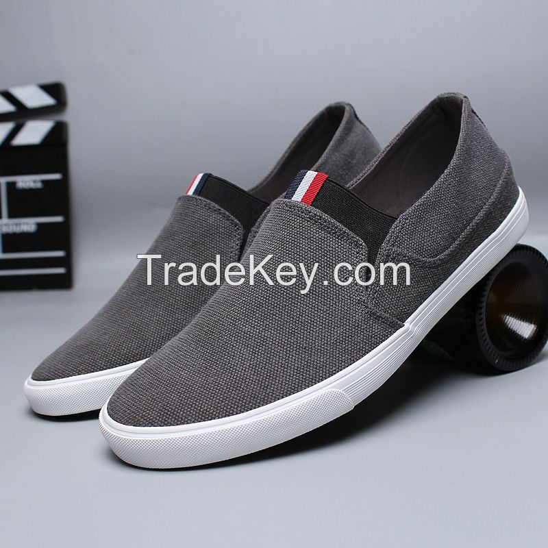 LEYO 2016 summer man shoes solid color navy or black washed canvas casual shoes fashion slip-on sneaker