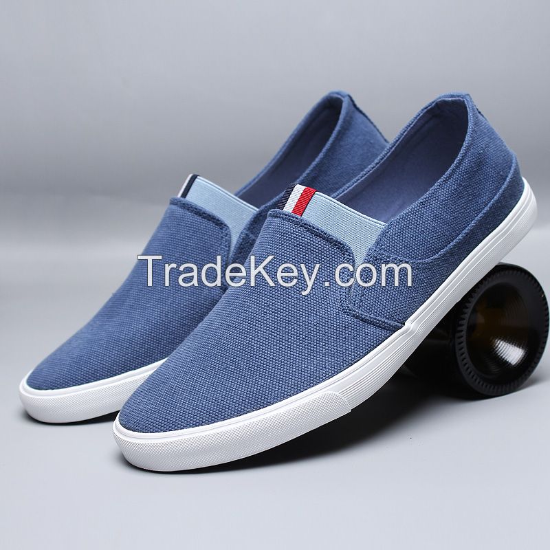 LEYO 2016 summer man shoes solid color navy or black washed canvas casual shoes fashion slip-on sneaker