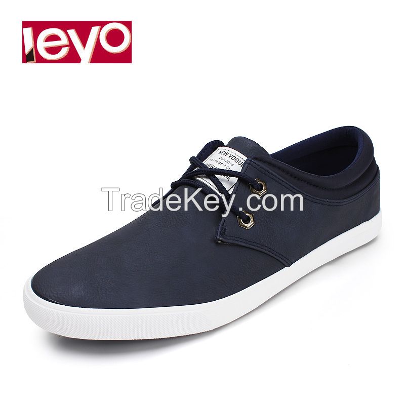 leyo 2016 summer man casual shoesPU shoes vulcanized shoe lace-up sneaker