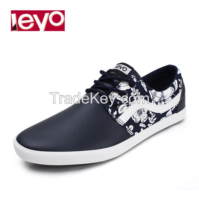 leyo 2016 summer man casual shoes PU shoes vulcanized shoe lace-up sneaker