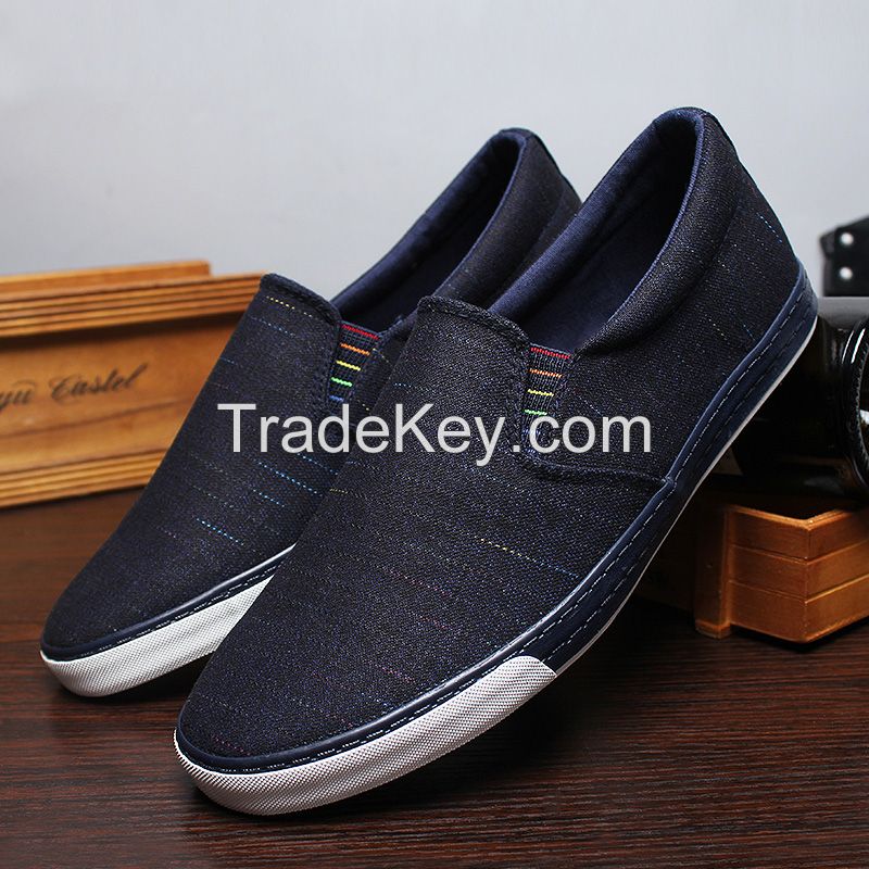 LEYO summer man shoes black brown or navy color casual shoes fashion slip-on sneaker