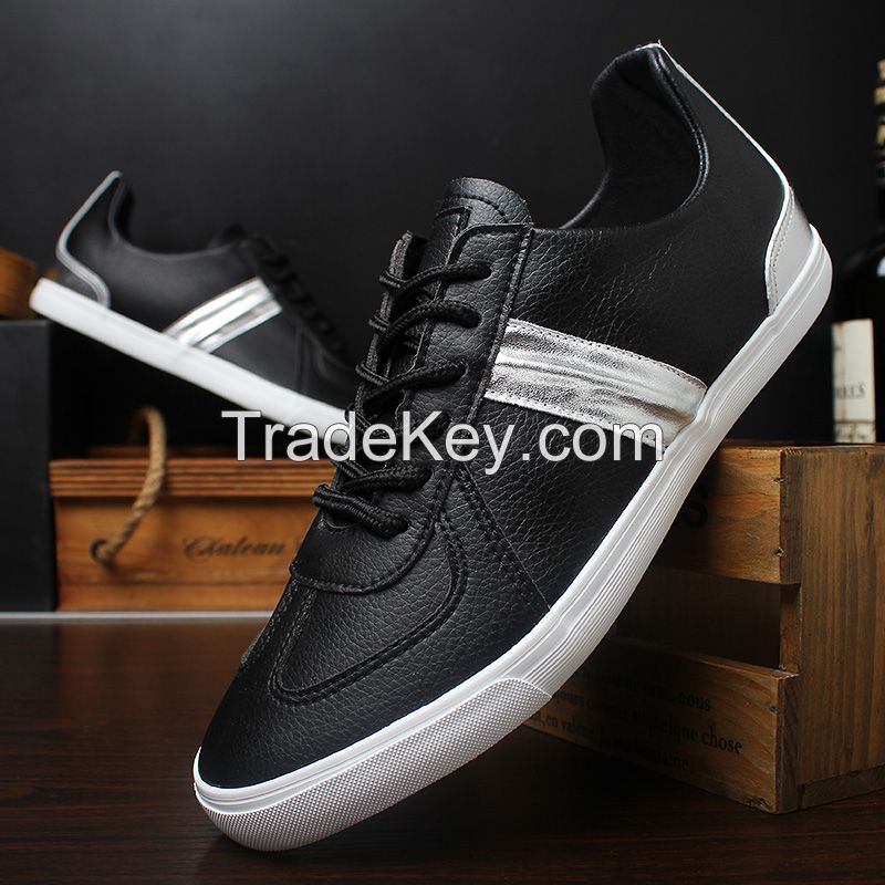 LEYO summer man shoes white black or navy color casual shoes fashion lace-up sneaker