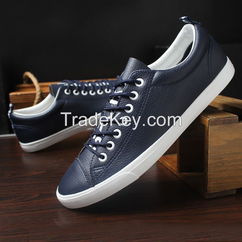 LEYO summer man shoes white black or navy color casual shoes fashion lace-up sneaker