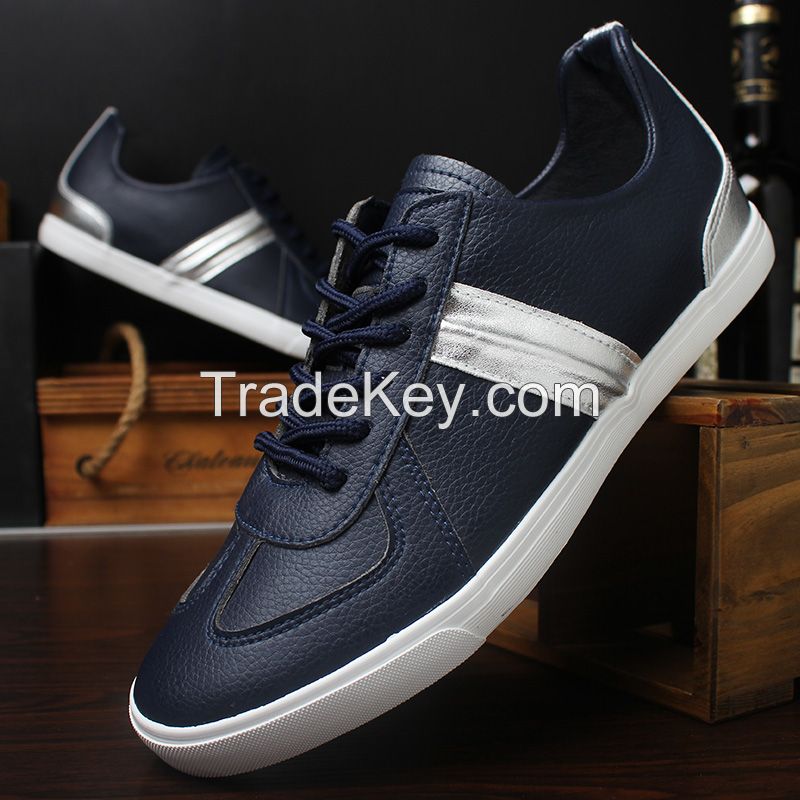 LEYO summer man shoes white black or navy color casual shoes fashion lace-up sneaker