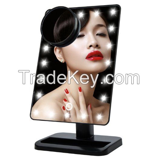 20led touch screen makeup mirror with 10 magnifying