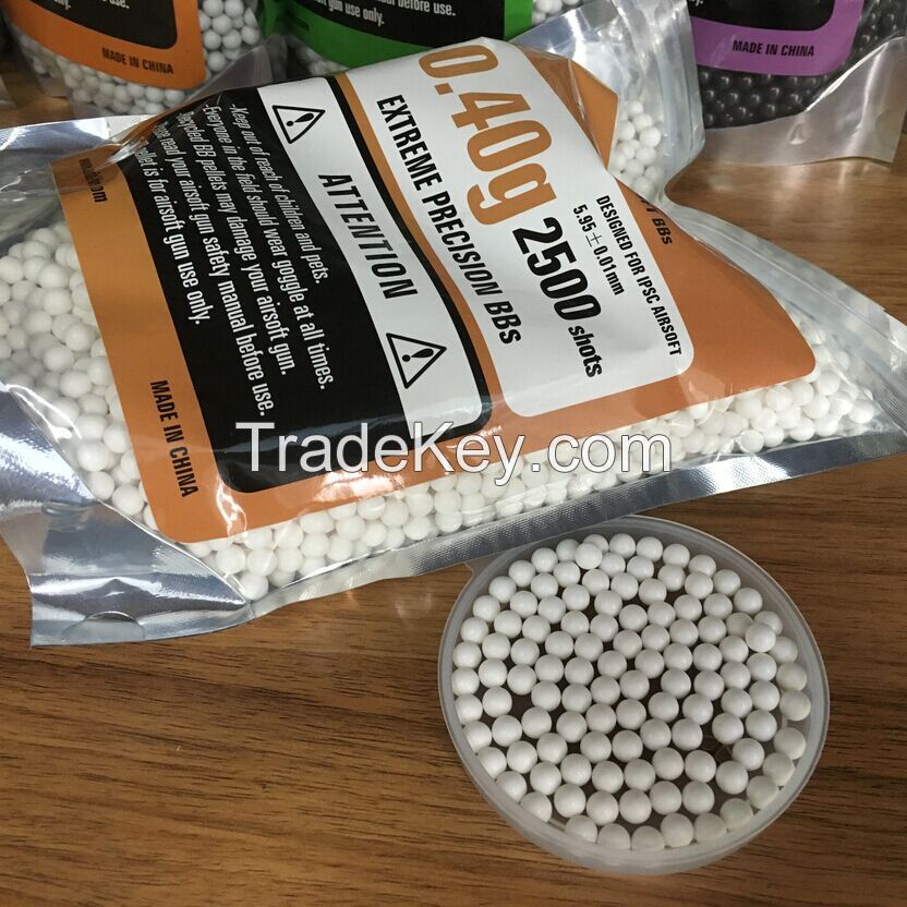 BBs 0.20g, 0.23g, 0.25g, 0.28g, 0.30g, 0.32g, 0.36g, 0.40g 6mm airsoft plastic bb bullets ball