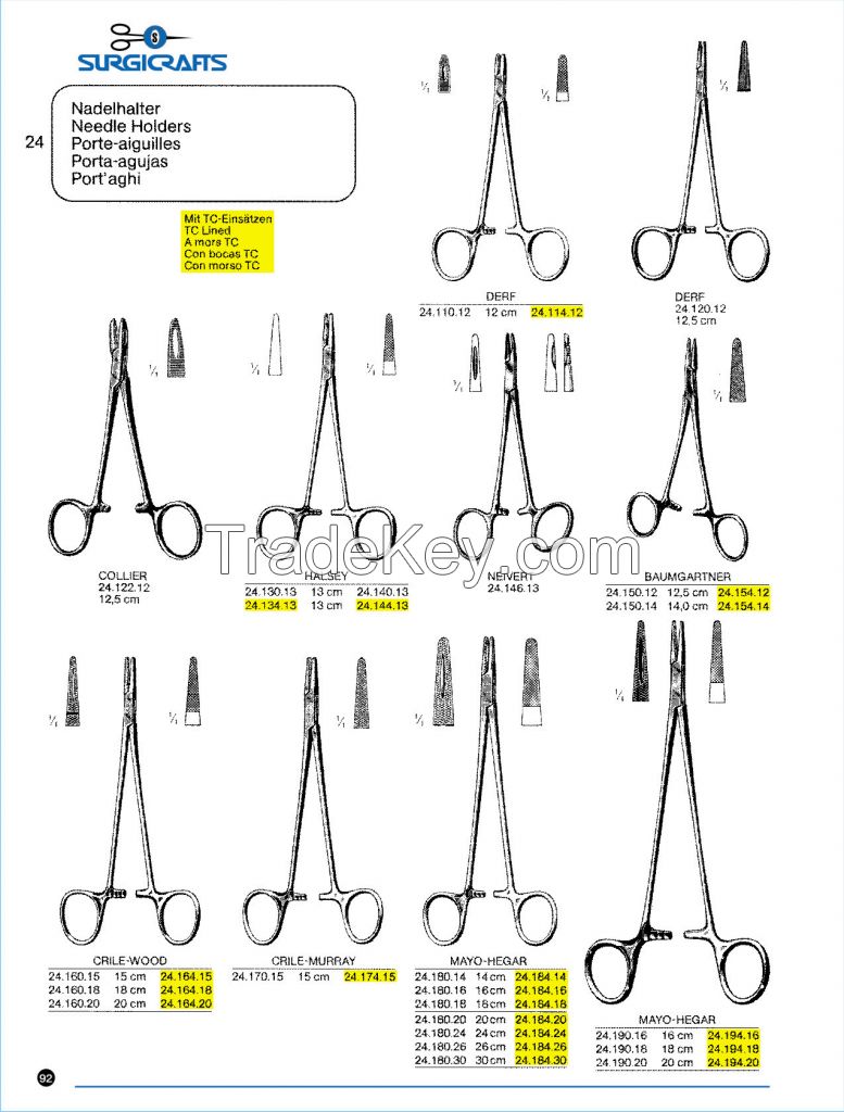 Needle Holders, Single/Reuse Needle Holders, Surgical Instruments