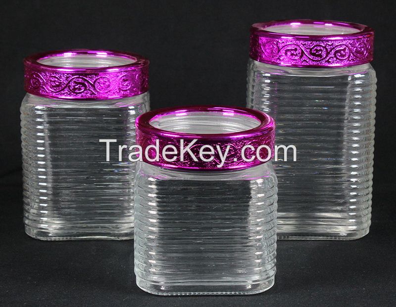 Colored Glass Container And Jars for Home / Shop / Restaurant 