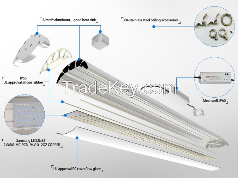 200W LED high bay light, linear high   bay, high bay tube for industrial or commercial lighting