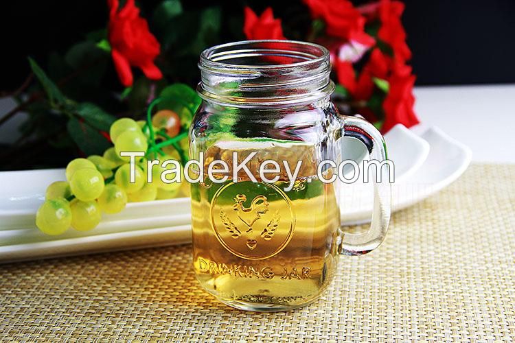 Can be customized various design metal cover juice glass cup