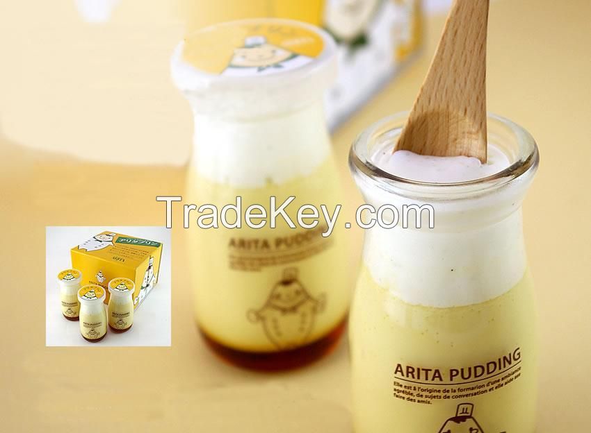 High white material glass bottles of yogurt cheese pudding bottle container glass bottles welcome pr