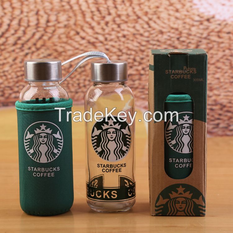 Starbucks cup cartoon cup glass handy Cup sports cups 300ml