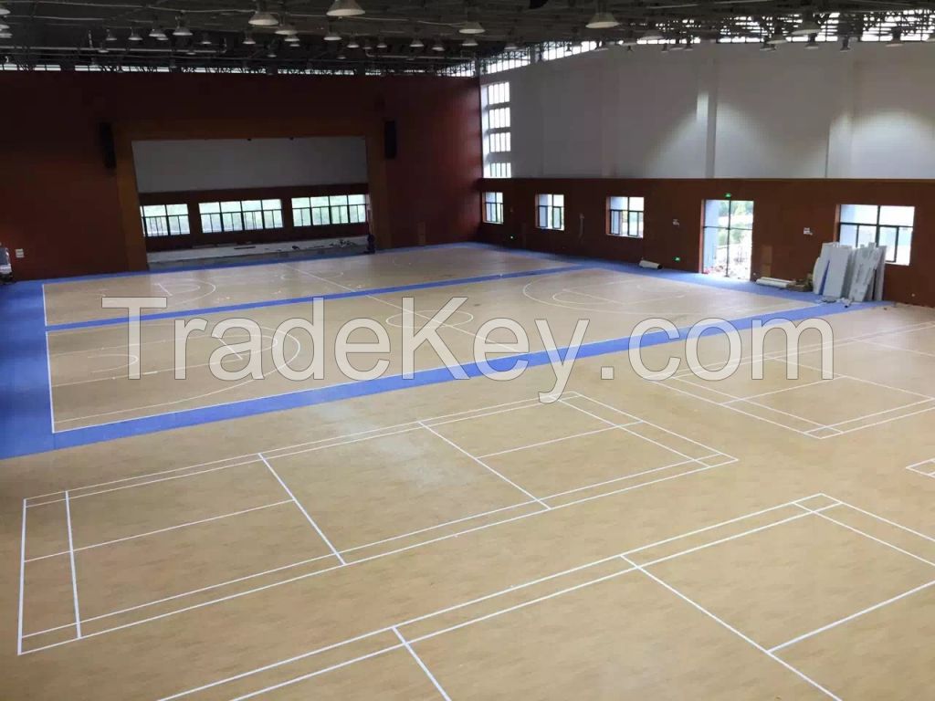 vinyl sheet PVC sports flooring in rolls indoor sport floor