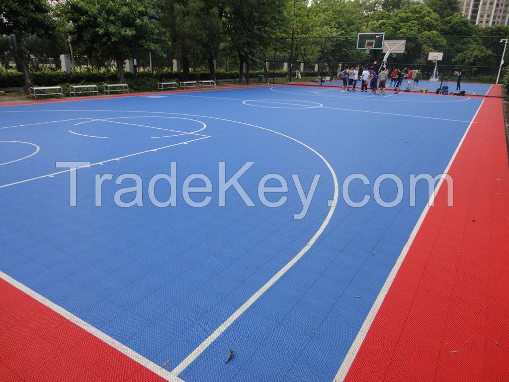 outdoor basketball floor interlocking sport floor tile 