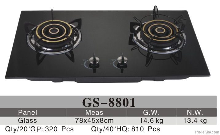 double burner glass gas stove