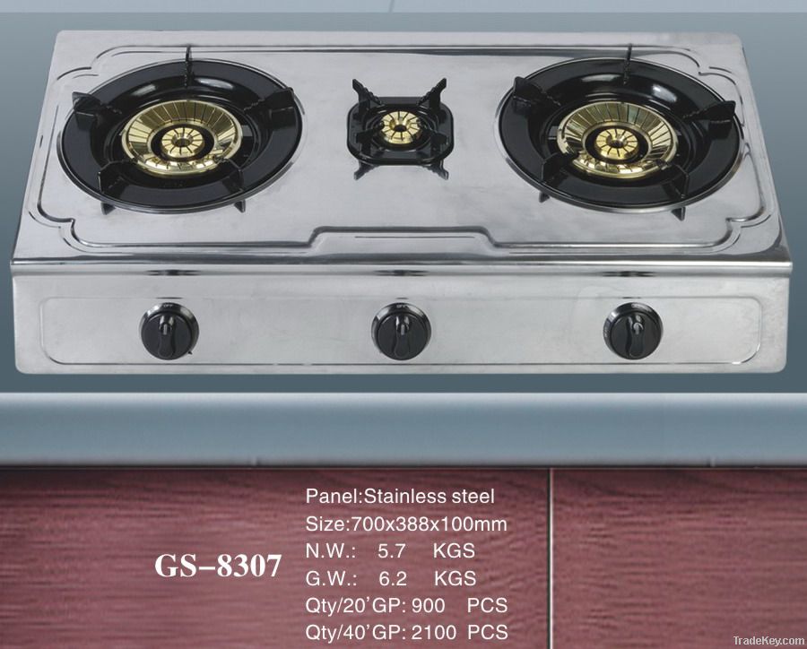 three burner table gas stove