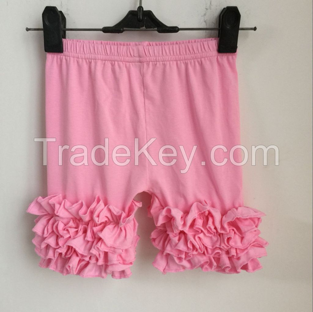 DYJ-084 2016 newest icing ruffle capri pants high quality baby icing ruffle shorts