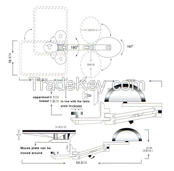 Space King Adjustable Arm Support & Mouse Tray