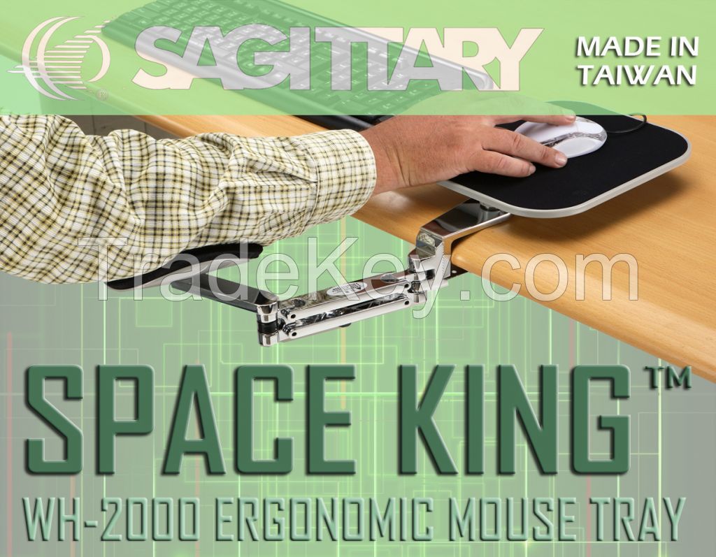 Space King Adjustable Arm Support & Mouse Tray