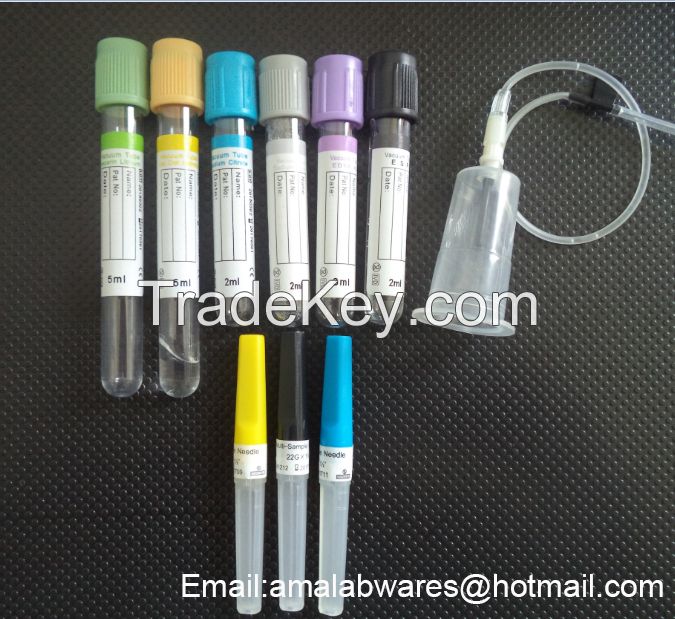 Glass/Plastic Vacuum blood collection tubes