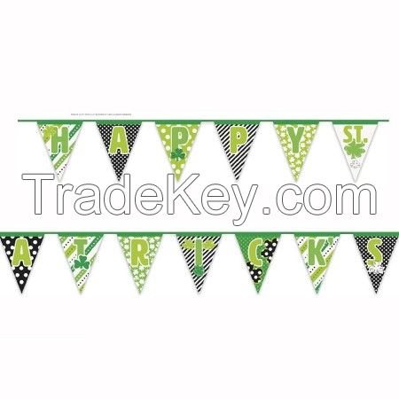 14ft Paper Happy St. Patrickâs Day Pennant Banner