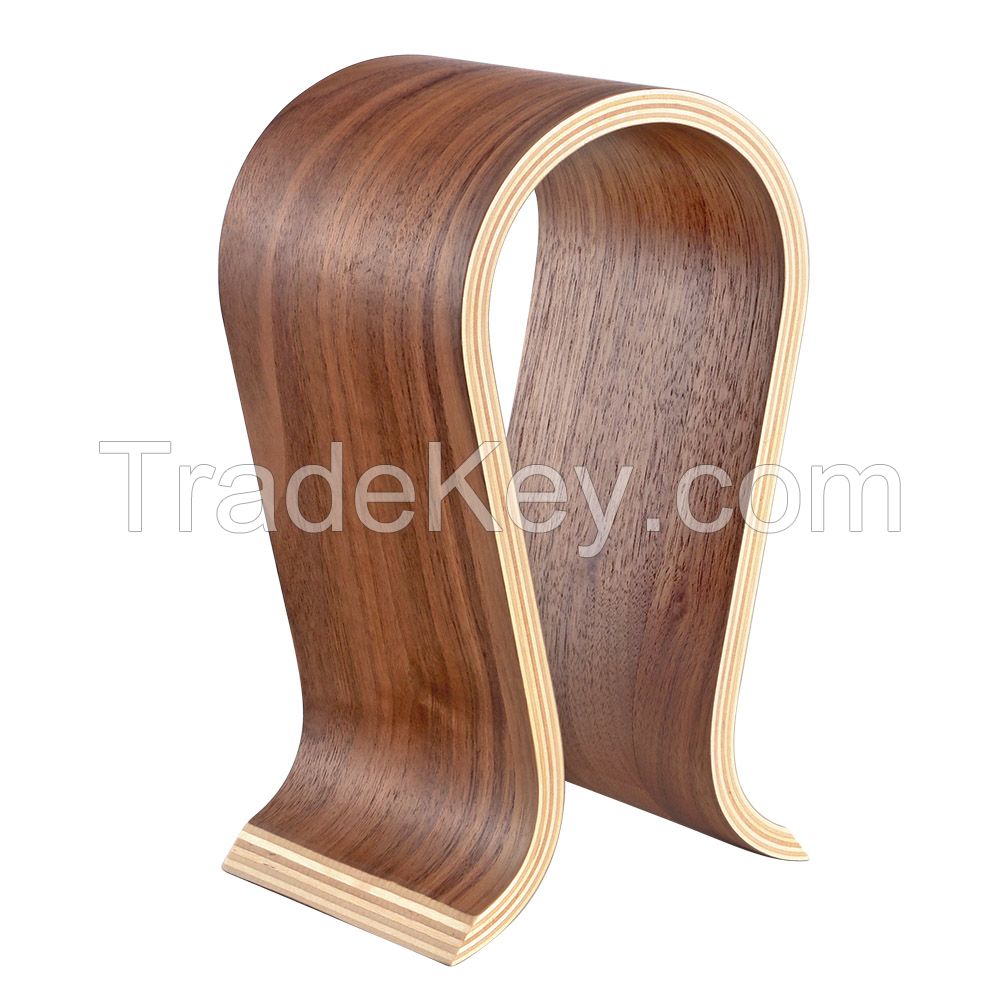 Bamboo Wood Omega Shape Headphone Headset Stand Holder for Beats and universal headphones