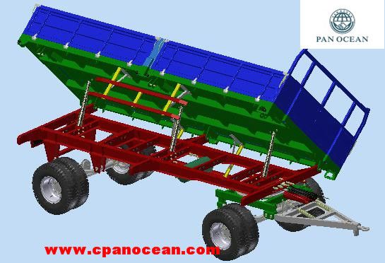 side  tipping  trailer with high box