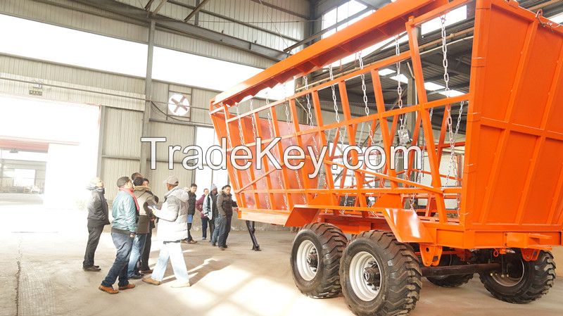 12 tons sugar cane trailer for sugar cane transportation with ball head  hitched with tractor for africa