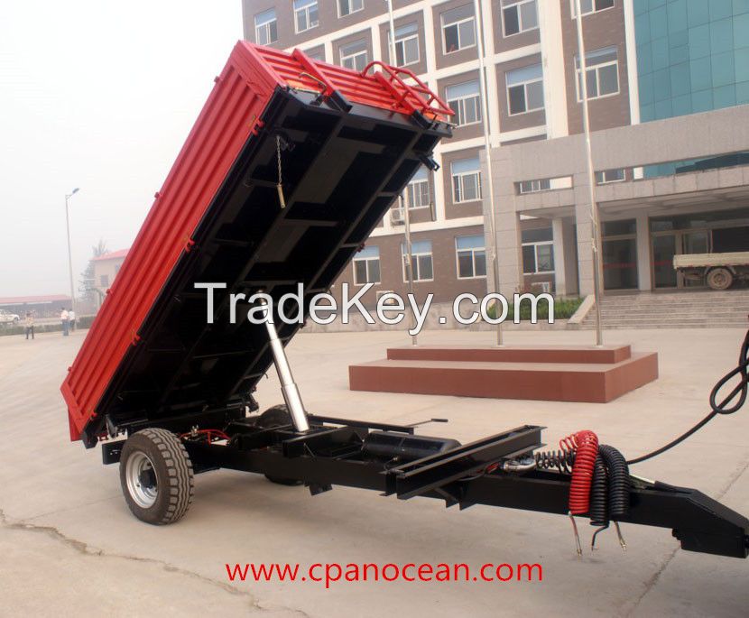 high quality 3 tons rear self tipping trailer european type for tractor