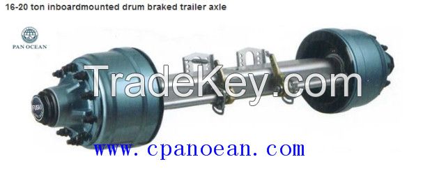 Trailer axle for farm trailer and semi trailers