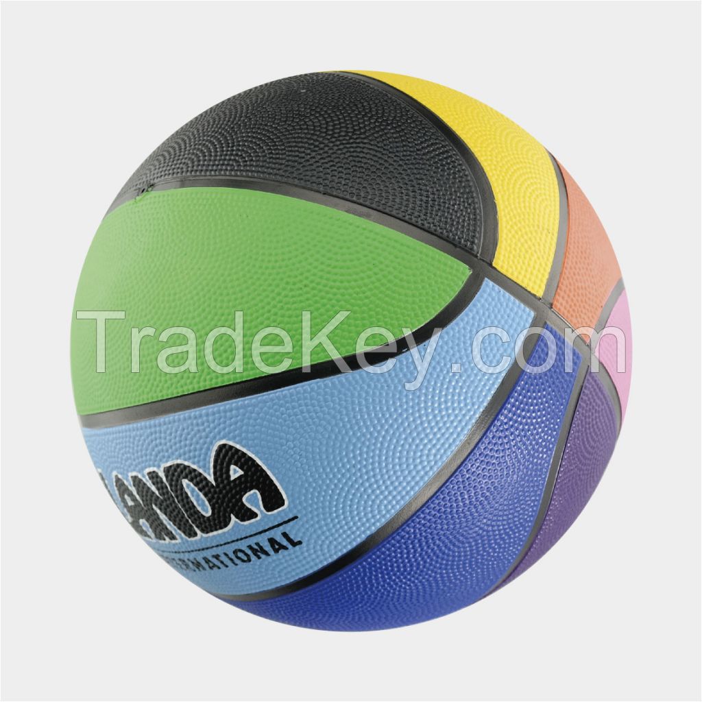 Colorful Rainbow Rubber Basketball, 8 Panels