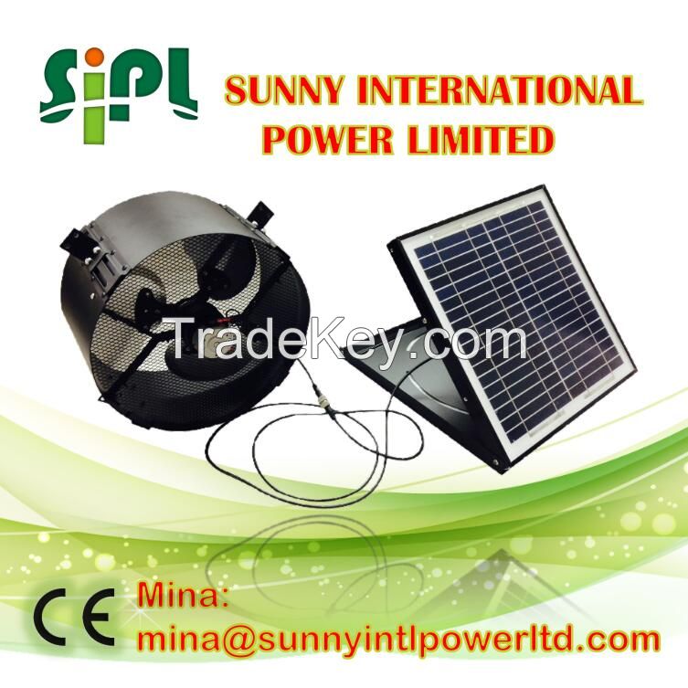 Energy saving solar powered ventilation fan roof air attic install (Solar) Wall Ventilating Fan Brushless DC Motor cooling fan