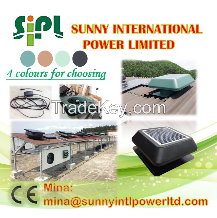 Portable Compact Solar System Monocrystalline Solar Panel Power Rechargeable (Solar) Attic Air Circulation cooling Fan