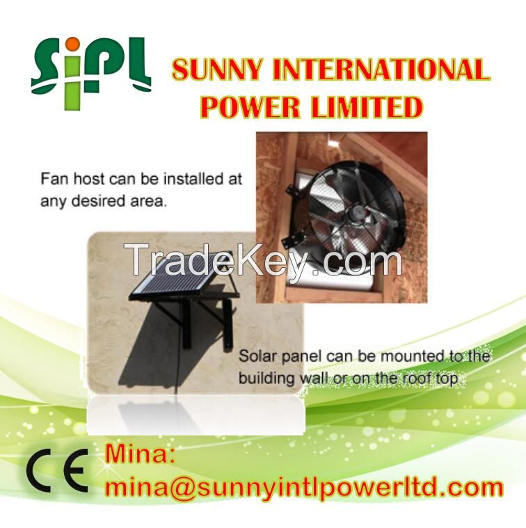 Energy saving solar powered ventilation fan roof air attic install (Solar) Wall Ventilating Fan Brushless DC Motor cooling fan