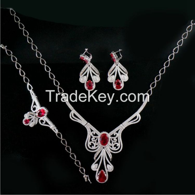 Necklace Earring Ring Bracelet Sterling Silver Jewelry Sets 