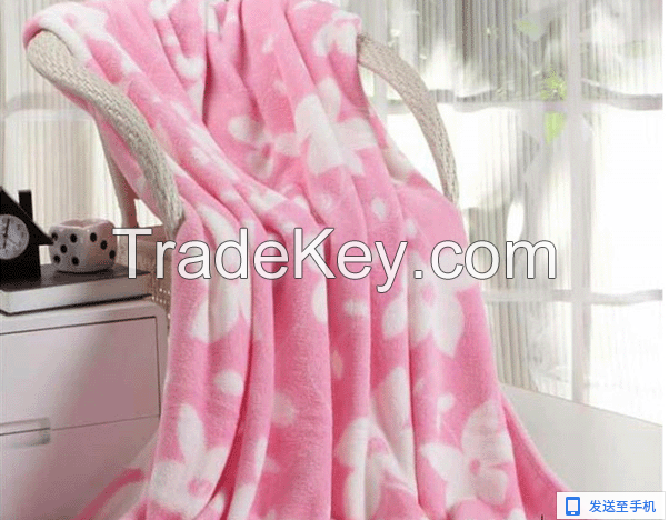 printed coral fleece blanket