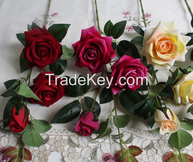 wholesale plastic artificial flower rose for decoration