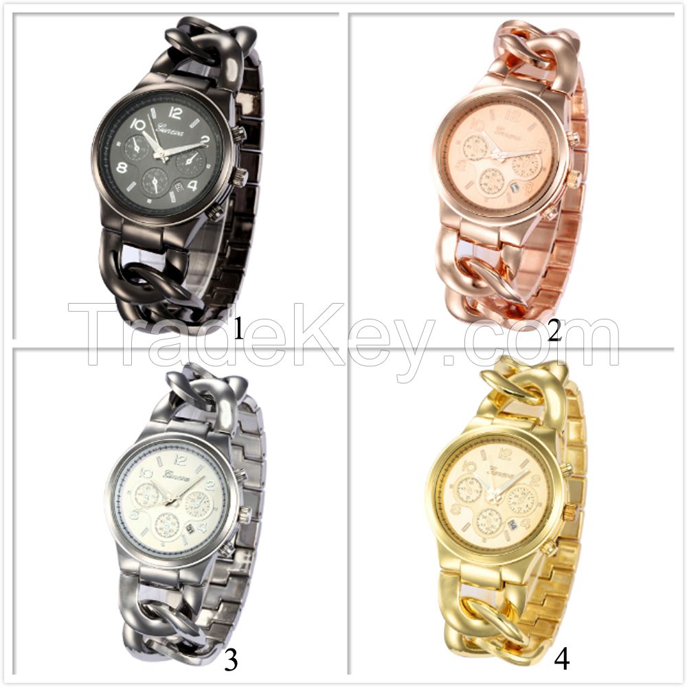 Top Quality Unisex All Stainless Steel Chain Wrist Watch montres watches homme