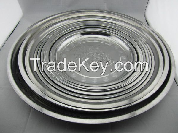 Hot Selling In Africa Market 28-50Cm Stainless Steel Serving Tray / Food Tray / Serving Dinner Plate