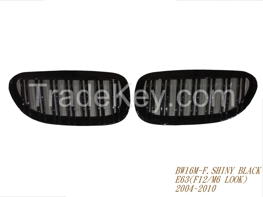 Grille for E63/E64 LCI (F12/M6 Look) Shiny Black ABS & Painted 04~10